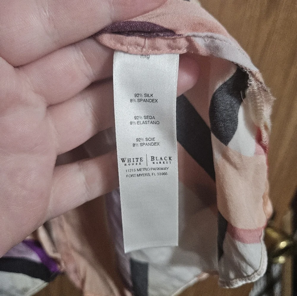 White House Black Market Silk Stretch Preppy Boho Chic Cami Top Size 2! - Picture 3 of 7